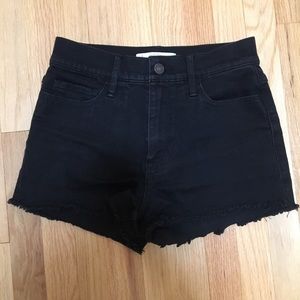 black high waisted denim shorts